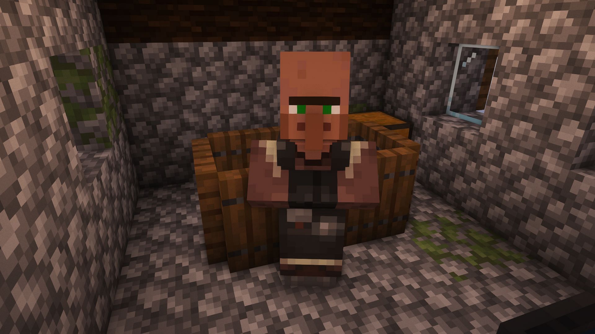 A taiga village stone mason (Image via Mojang)